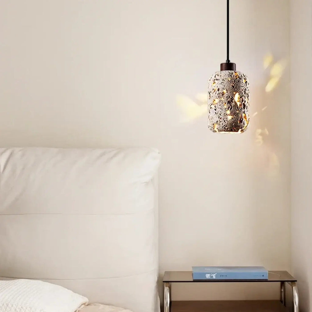 Suspension LED en travertin, une, deux ou trois têtes