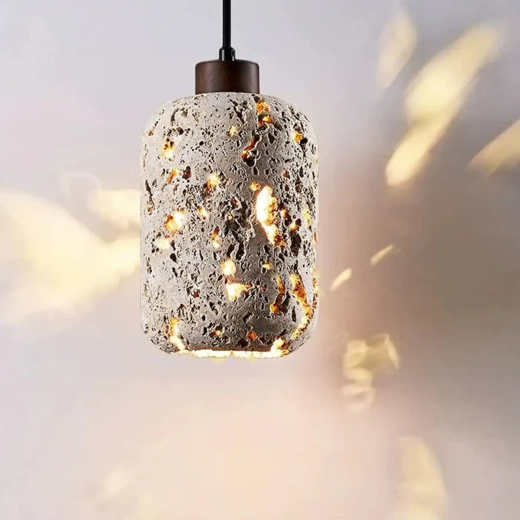 Suspension LED en travertin, une, deux ou trois têtes