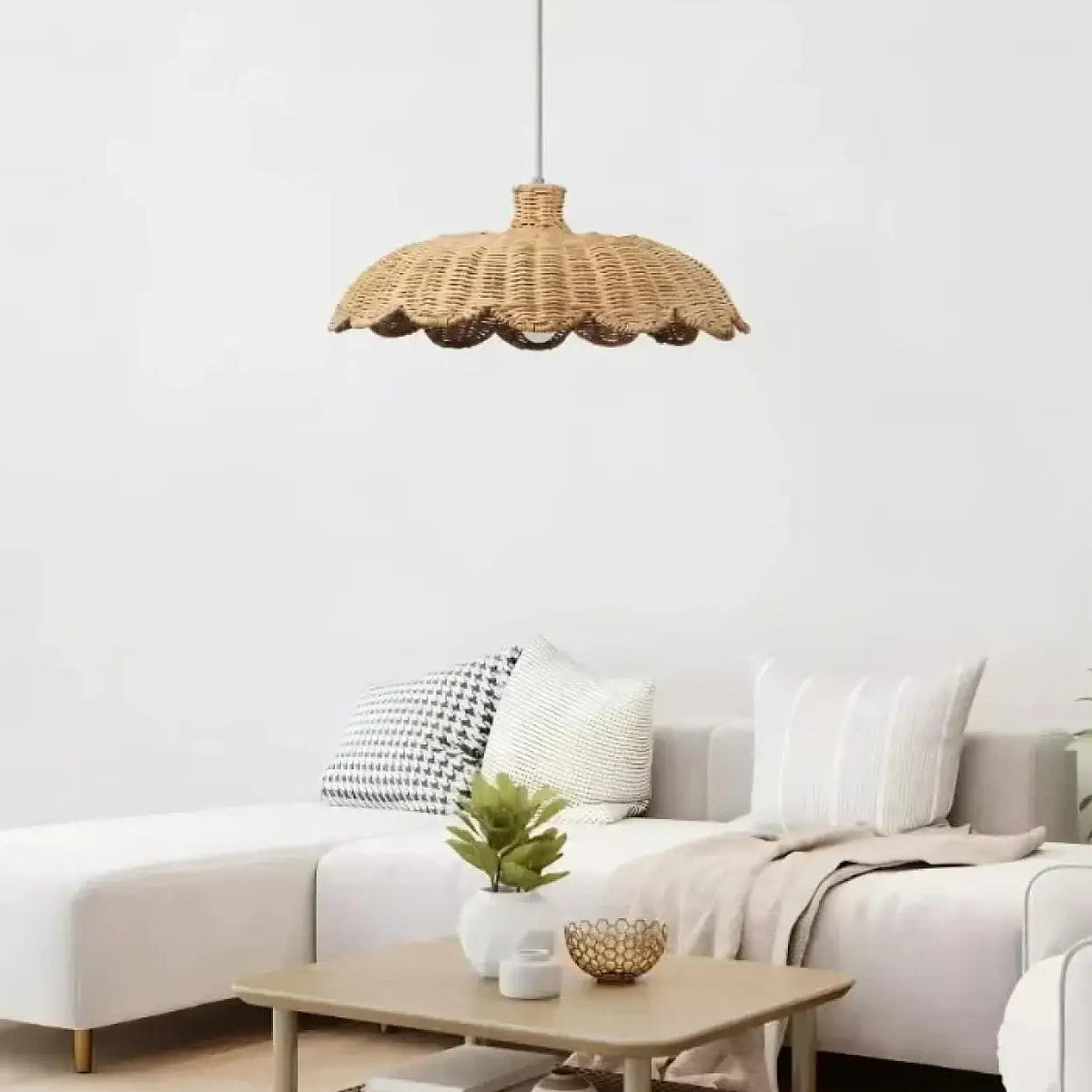 Suspension en rotin tressé bohème, beige ou marron, trois tailles