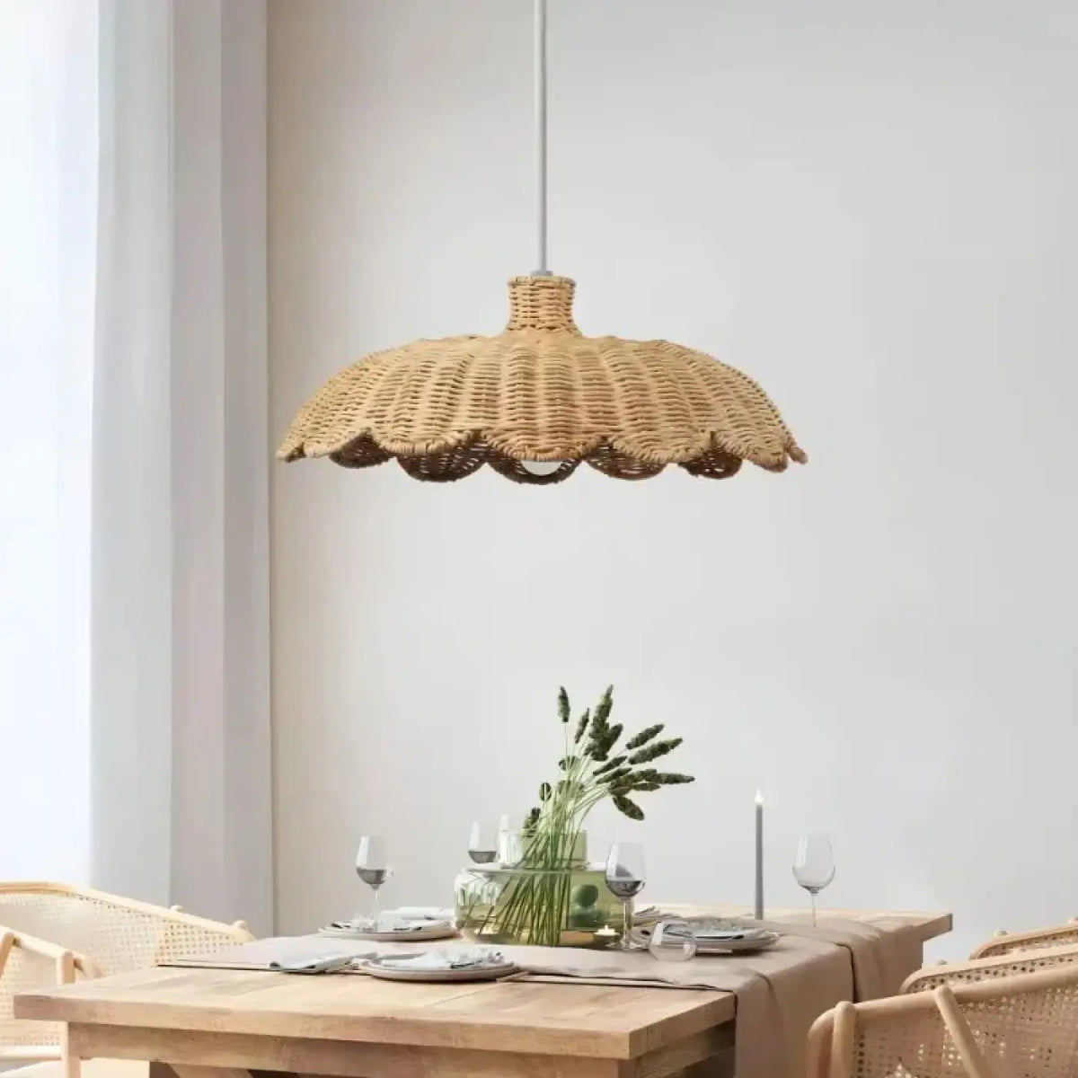 Suspension en rotin tressé bohème, beige ou marron, trois tailles