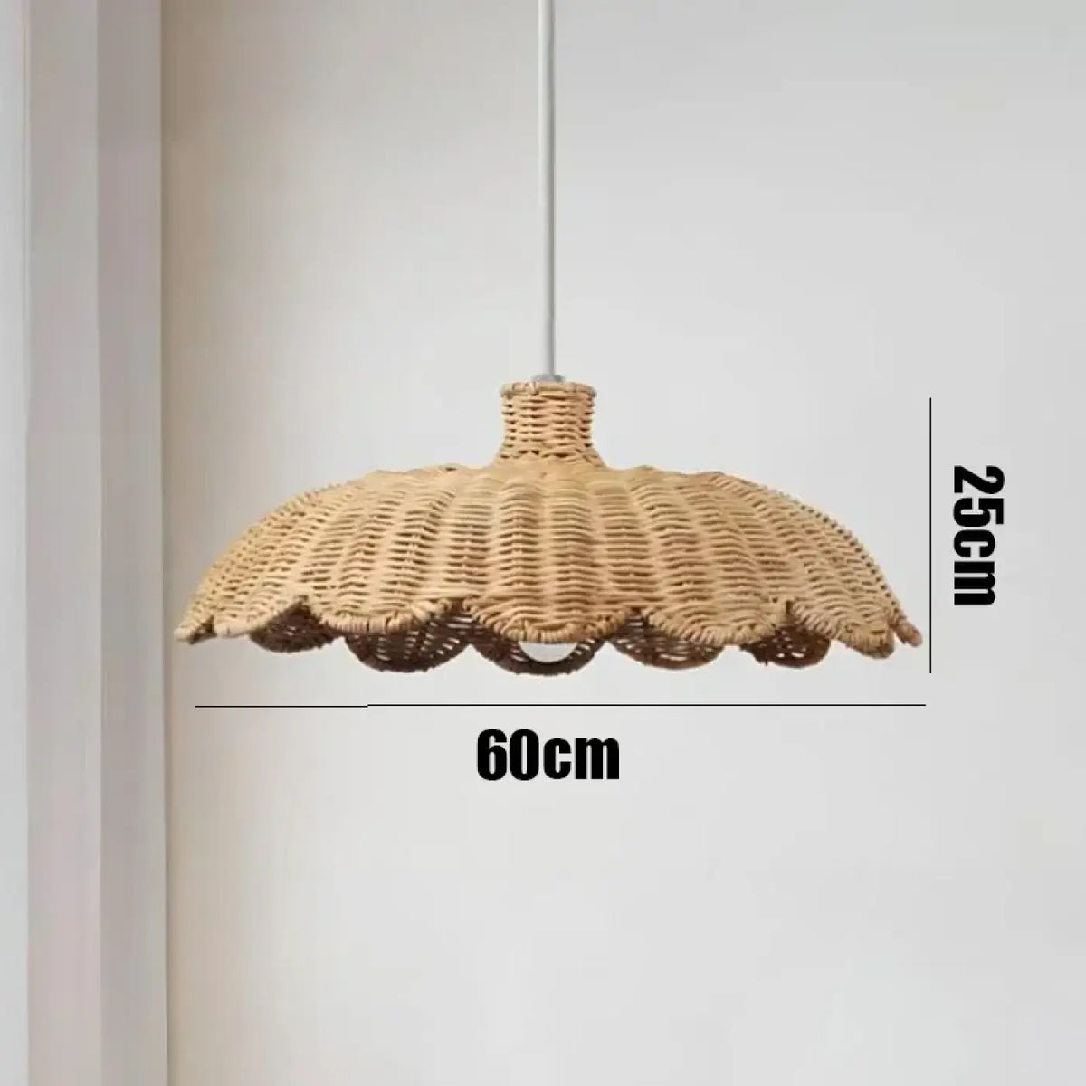 Suspension en rotin tressé bohème, beige ou marron, trois tailles, beige