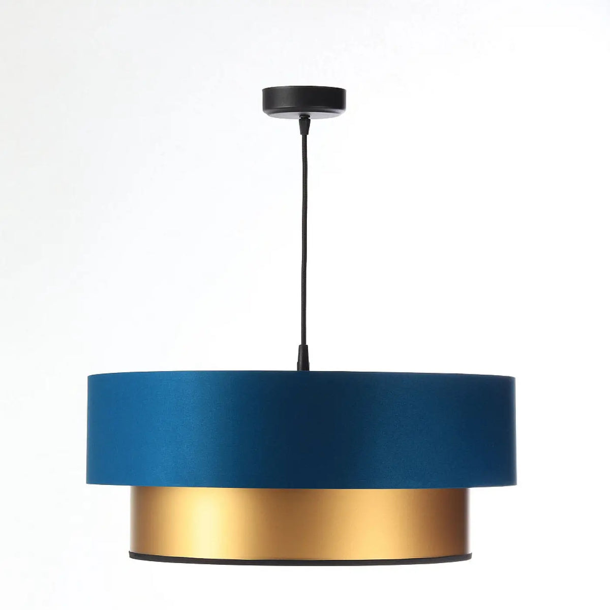 Suspension turquoise et dorée à deux niveaux, 40, 50 ou 60 cm