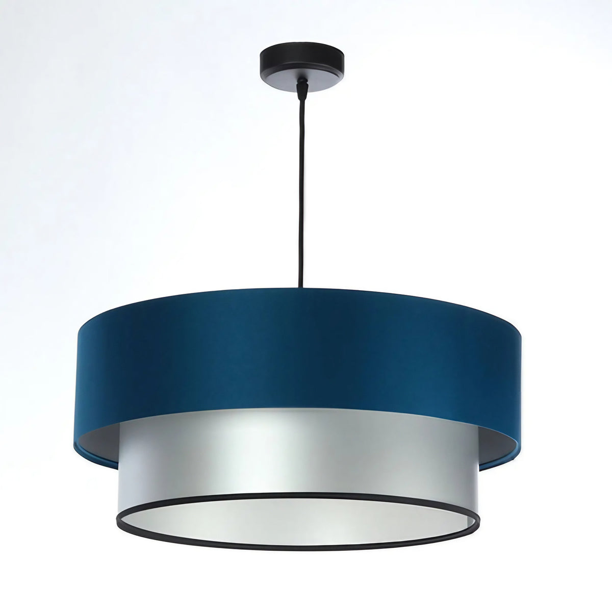 Suspension turquoise et argent à deux niveaux, tailles S, M et L