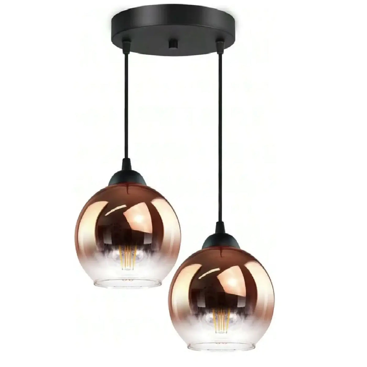 Suspension en verre ambré rétro, quatre tailles de S à XL