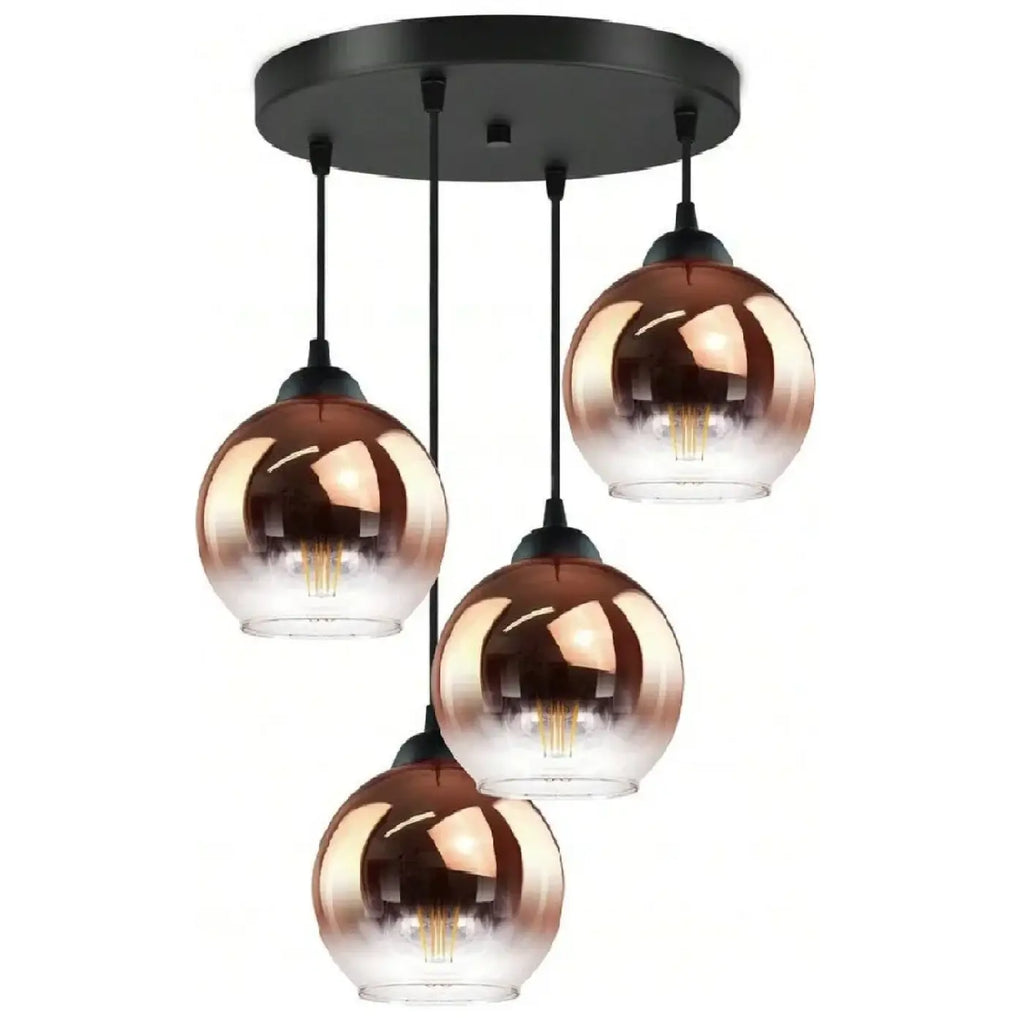 Suspension en verre ambré rétro, quatre tailles de S à XL