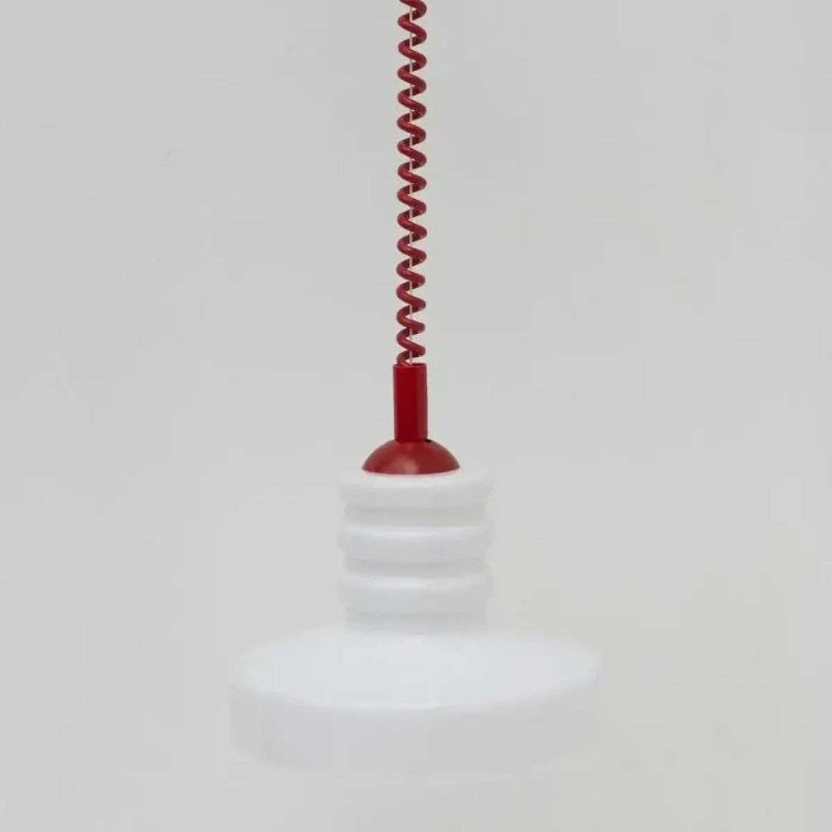 Suspension en verre opalin géométrique rétro, quatre coloris, rouge