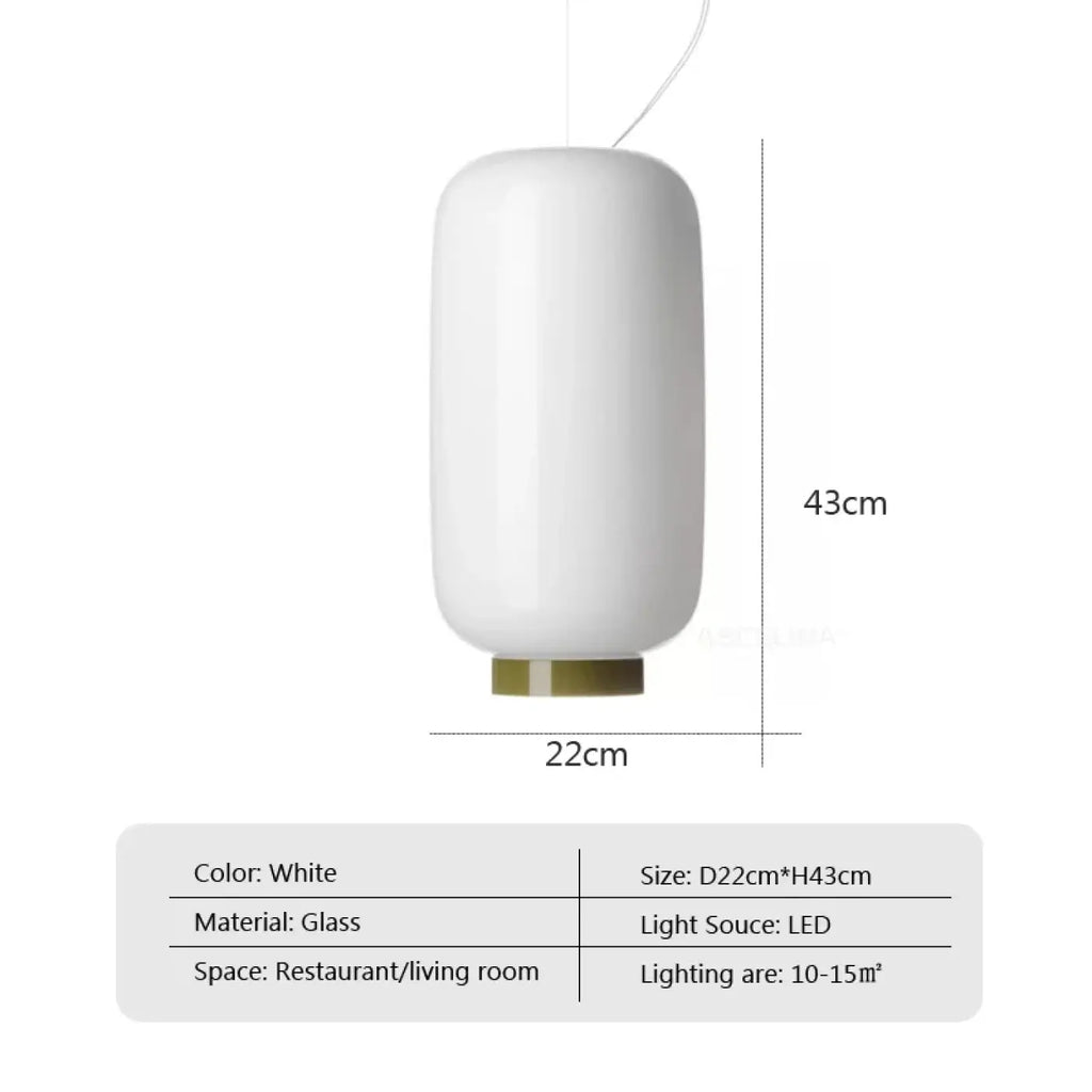 Suspension en verre blanc, coloris blanc ou vert, lumière au choix, blanc