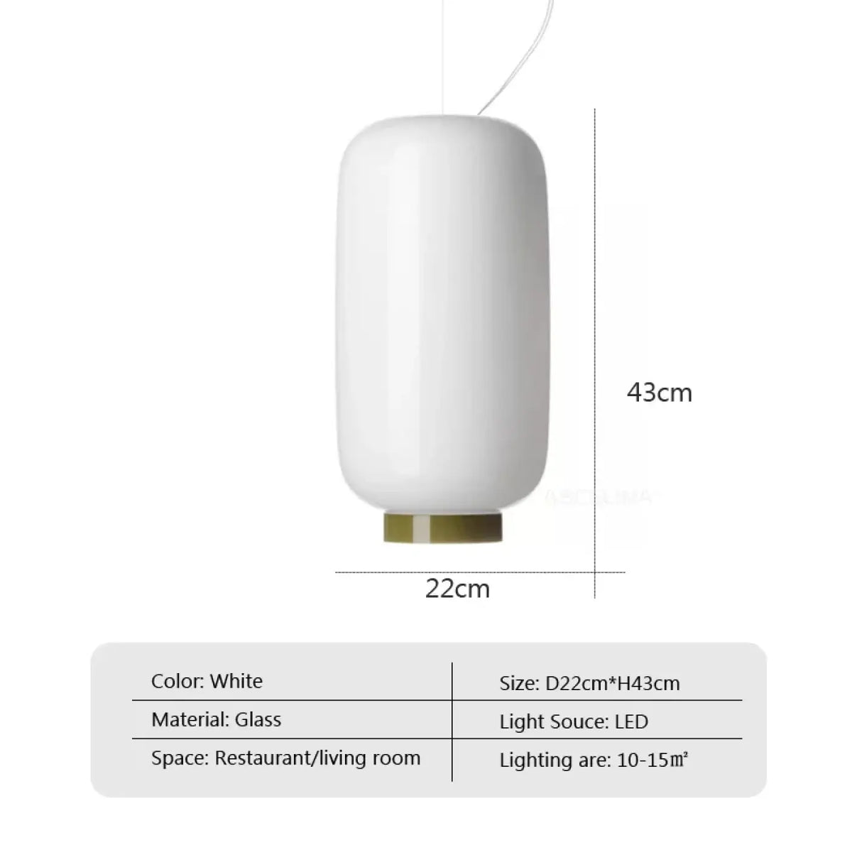 Suspension en verre blanc, coloris blanc ou vert, lumière au choix, blanc