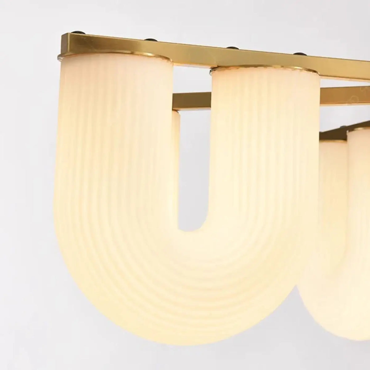 Suspension en verre blanc sculptural, tailles S et M