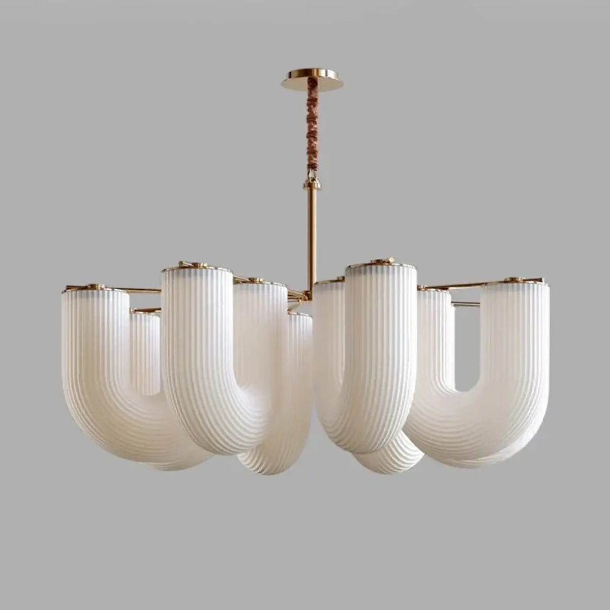 Suspension en verre blanc sculptural, tailles S et M