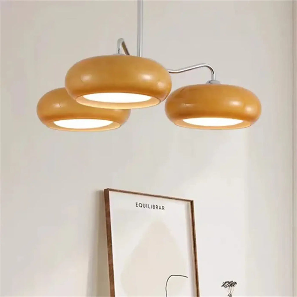 Suspension en verre coloré et chrome, orange ou blanc, 3 tailles