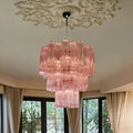 Suspension en verre au design épuré, rose, bleue ou blanche, rose