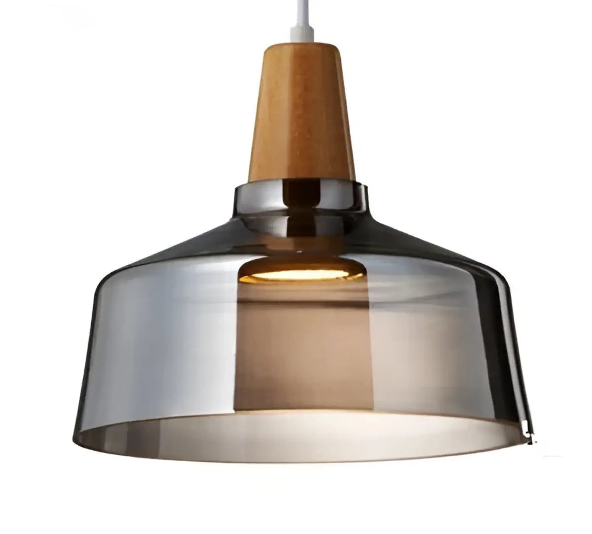 Suspension en verre finition effet bois, transparent ou ambre, ambre