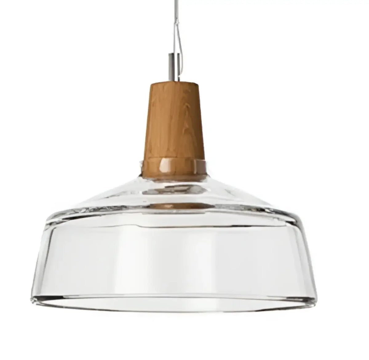 Suspension en verre finition effet bois, transparent ou ambre, transparent
