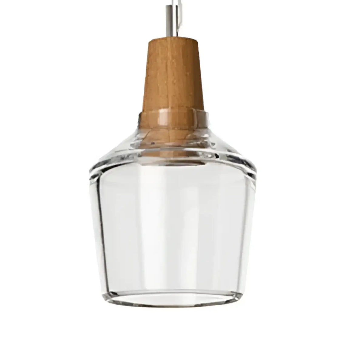 Suspension en verre finition effet bois, transparent ou ambre, transparent