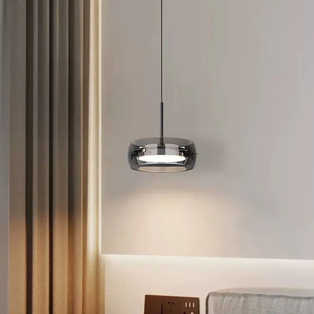 Suspension en verre fumé au style moderne, tailles S ou M