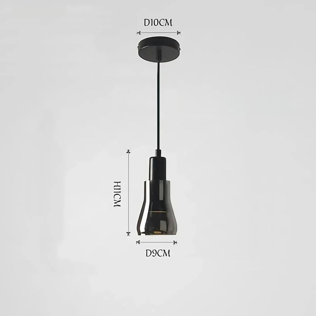 Suspension moderne en verre fumé, quatre modèles au choix