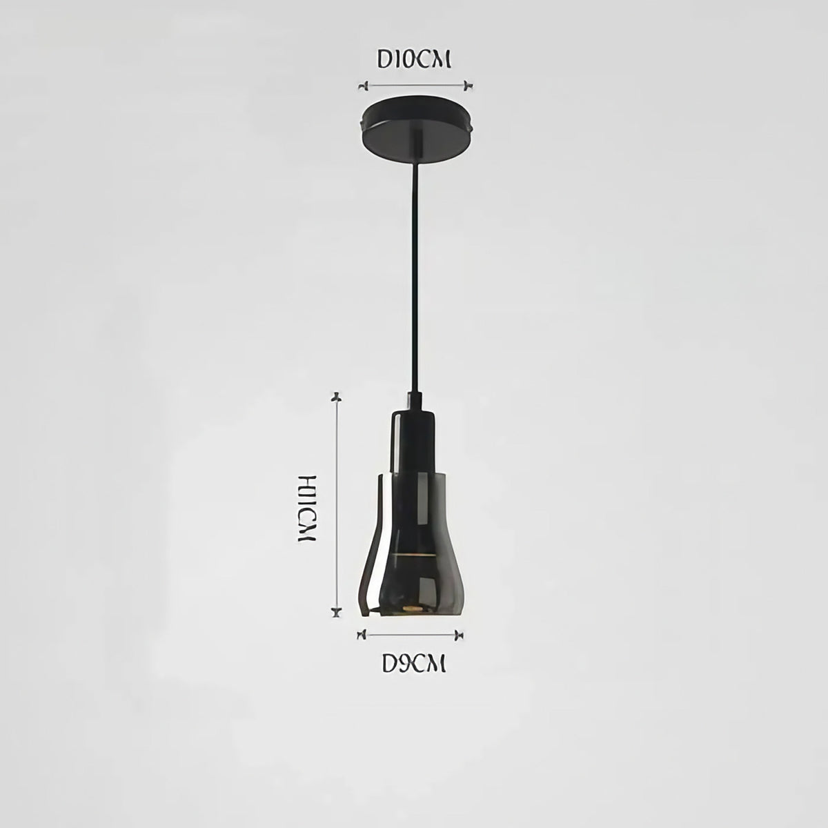 Suspension moderne en verre fumé, quatre modèles au choix