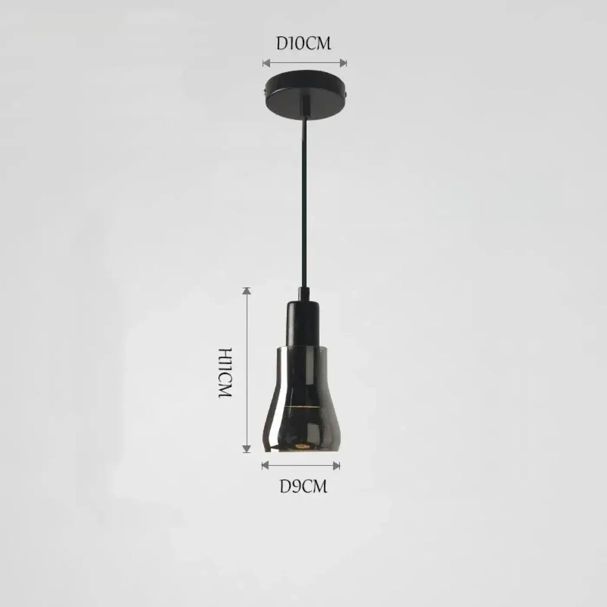 Suspension moderne en verre fumé, quatre modèles au choix