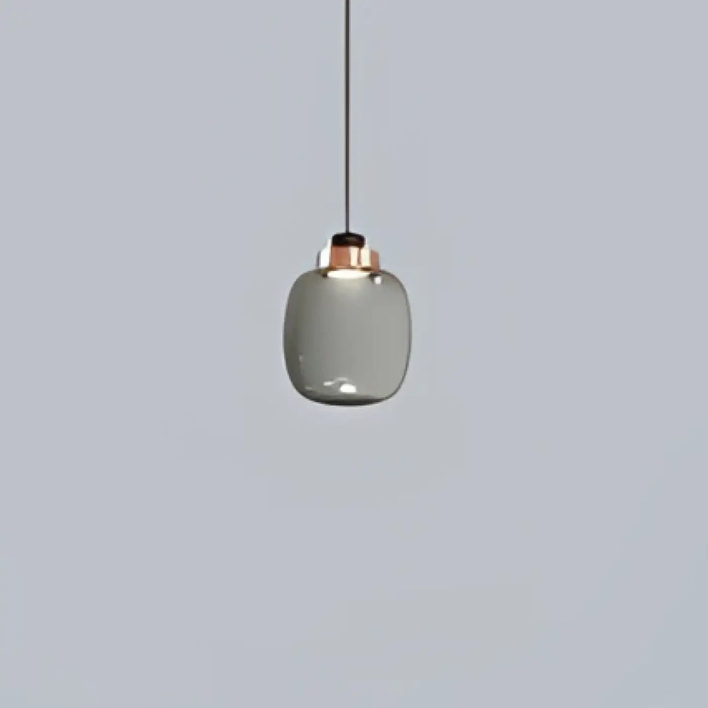 Suspension en verre gris fumé et détails dorés, deux modèles