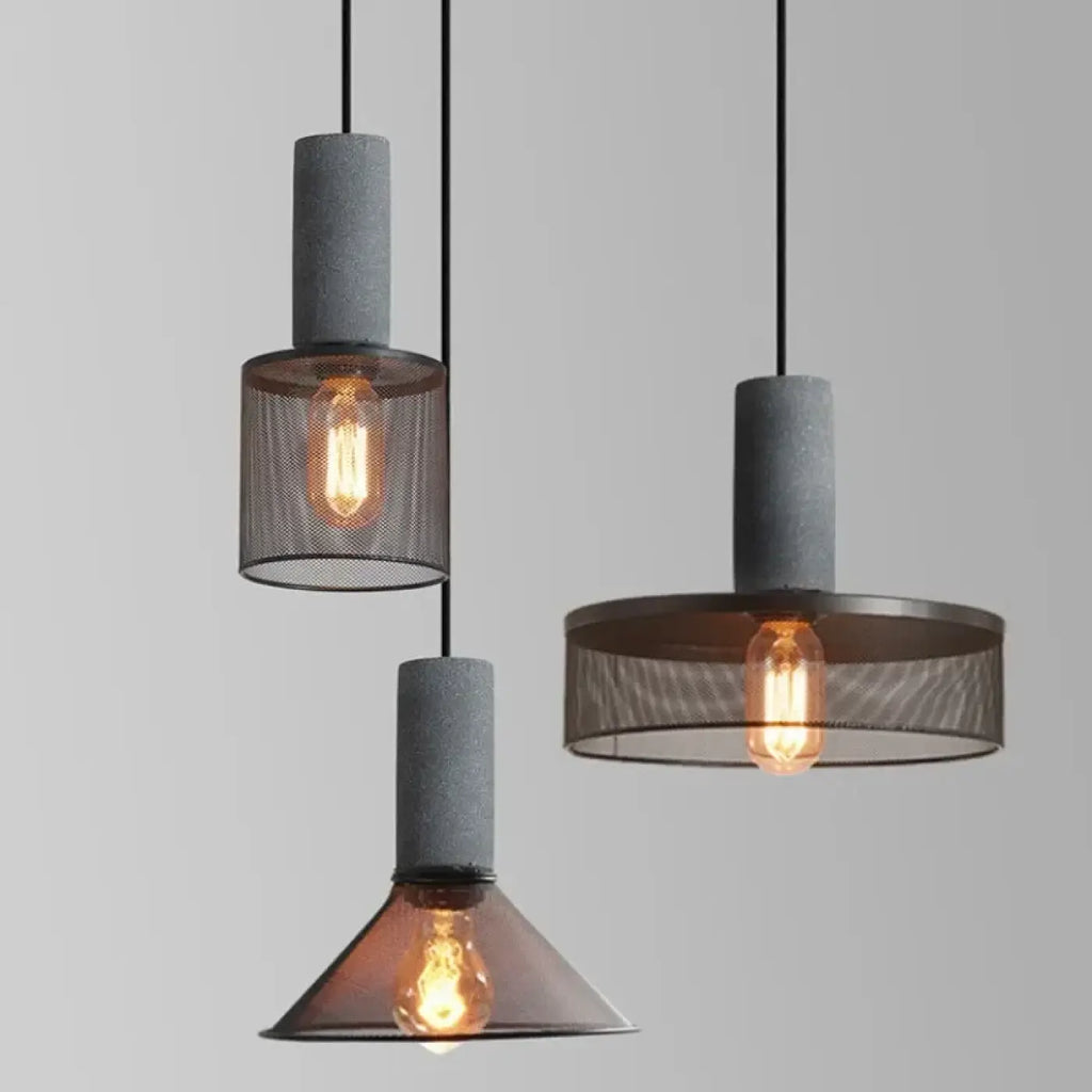 Suspension en verre et métal moderne, six modèles au choix