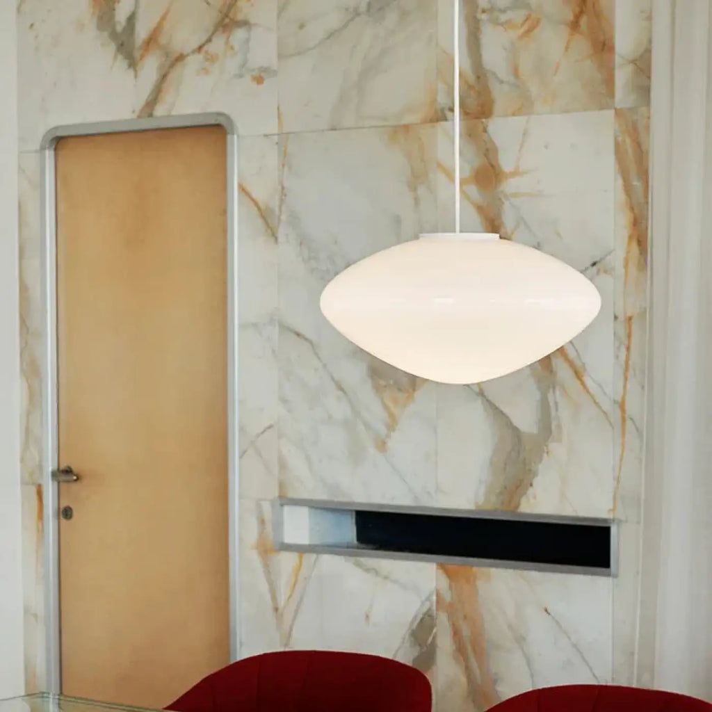 Suspension en verre opale au design contemporain, tailles S et M