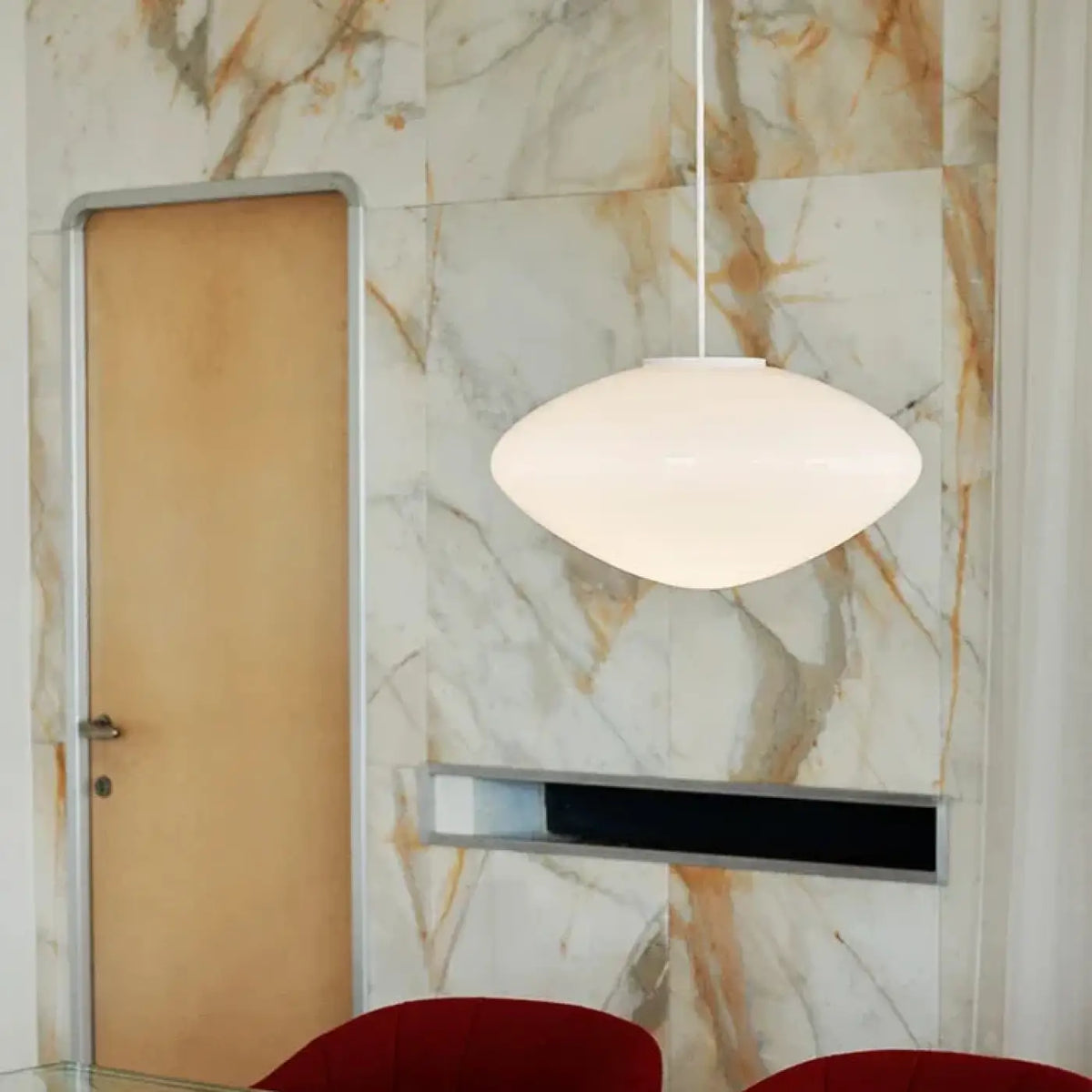 Suspension en verre opale au design contemporain, tailles S et M