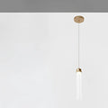 Suspension cylindre en verre rainuré et laiton doré, 4 tailles