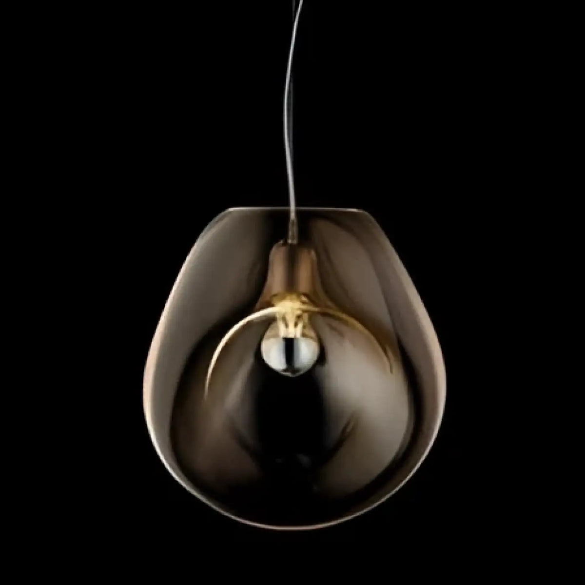 Suspension en verre soufflé aux courbes douces, gris ou beige, gris