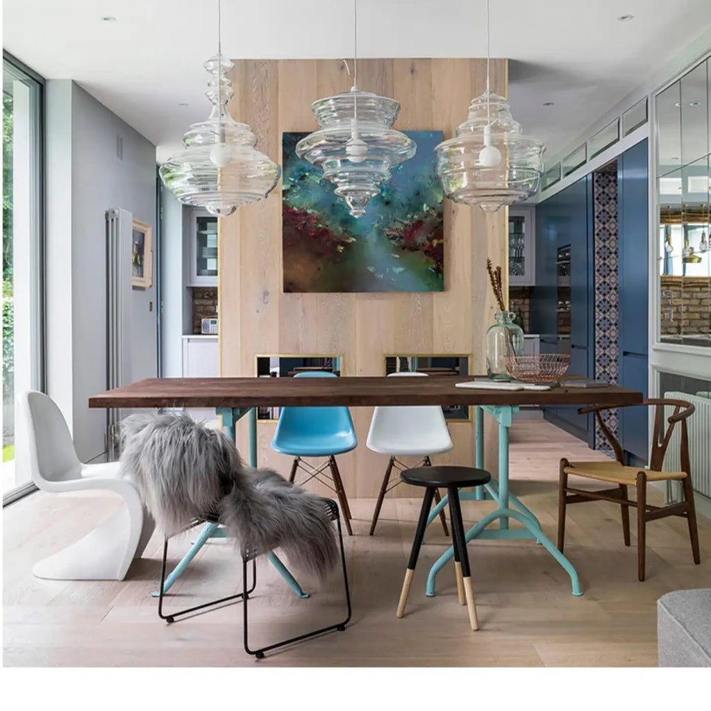 Suspension art déco en verre, trois modèles et trois teintes