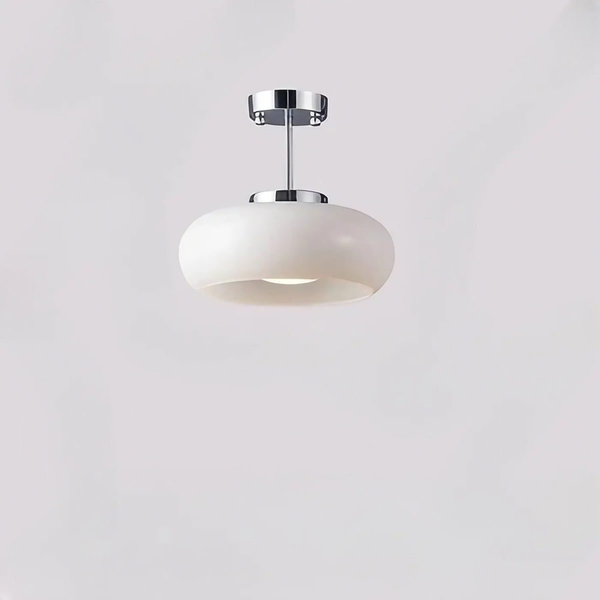 Suspension bulle en verre teinté, blanche ou orange, blanc
