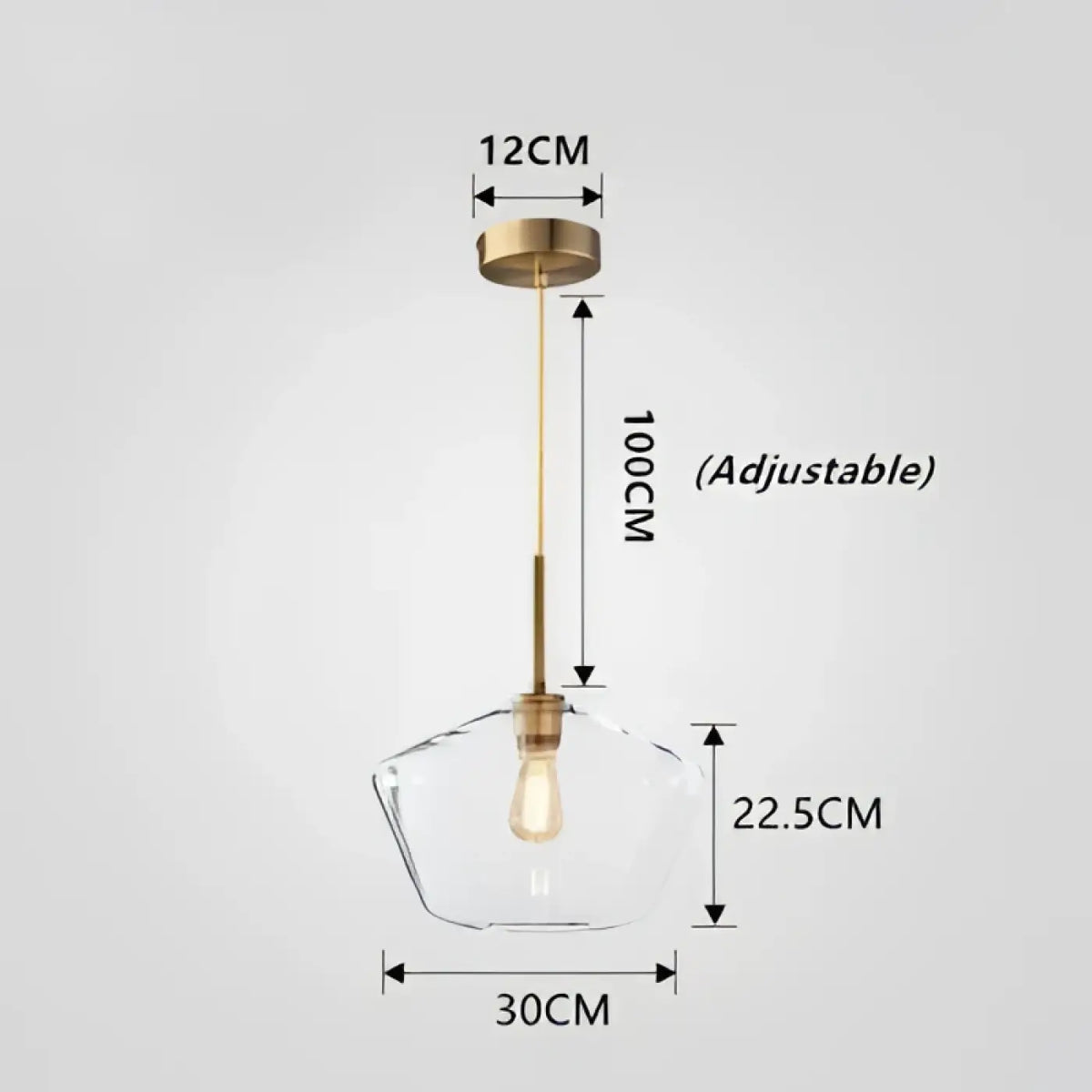 Suspension en verre transparent moderne, quatre modèles au choix