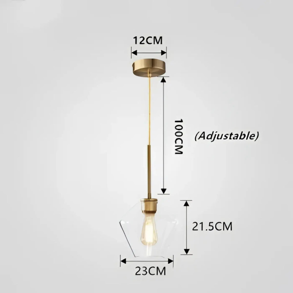 Suspension en verre transparent moderne, quatre modèles au choix