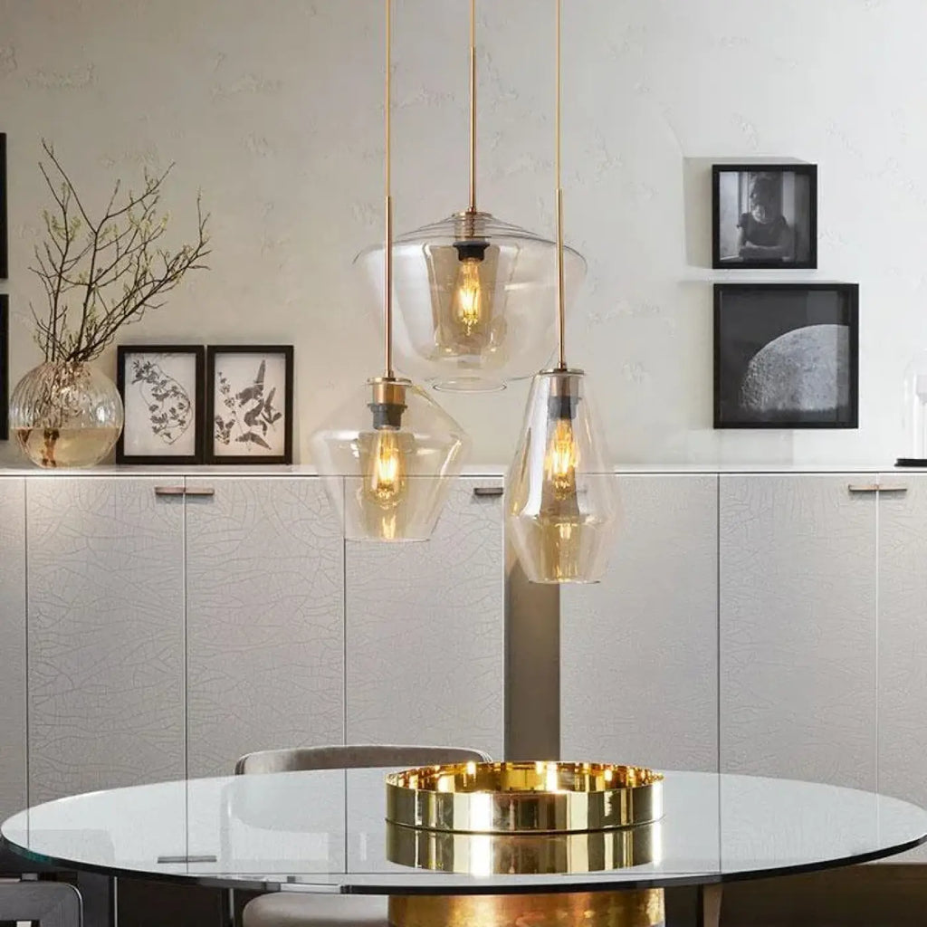 Suspension en verre transparent moderne, quatre modèles au choix