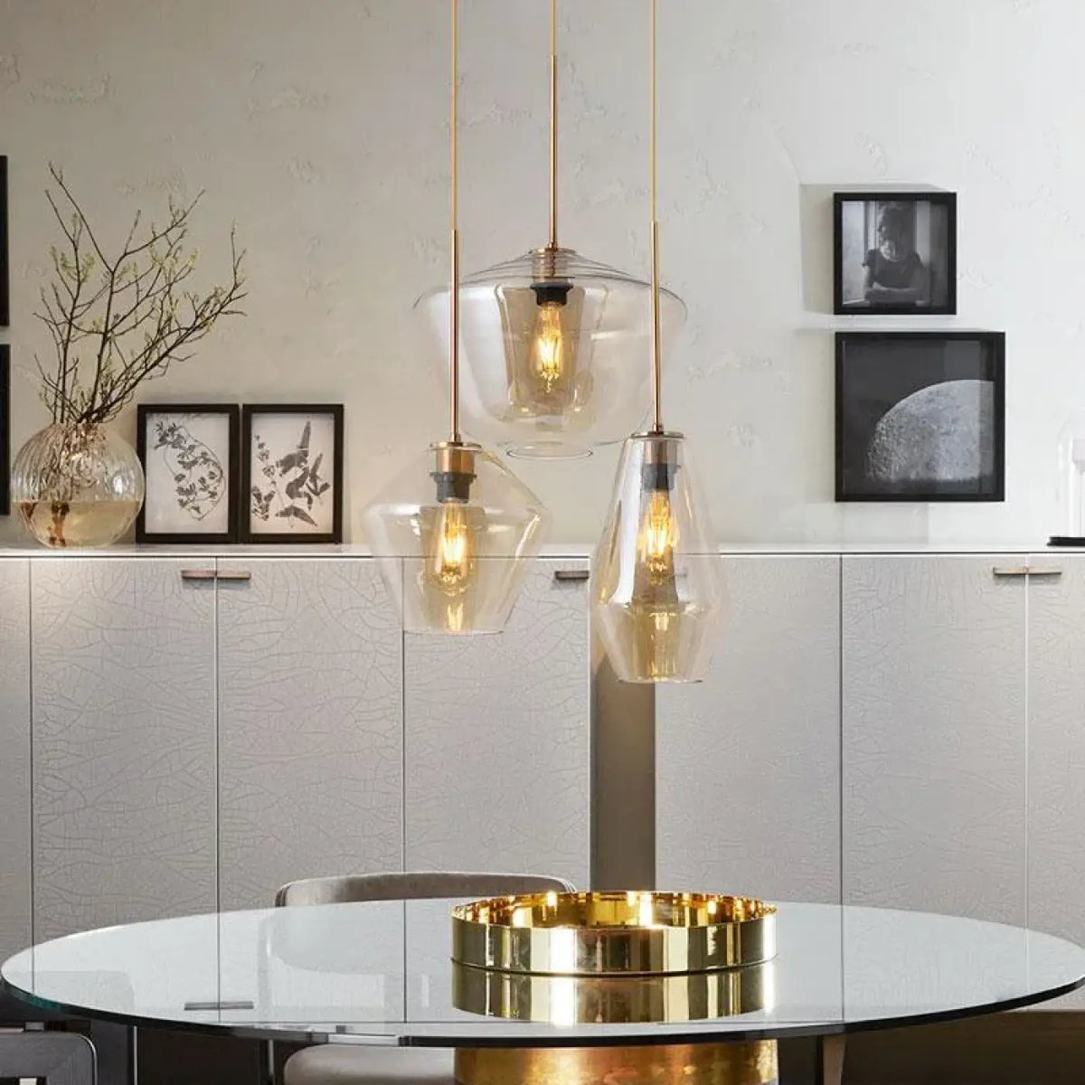 Suspension en verre transparent moderne, quatre modèles au choix