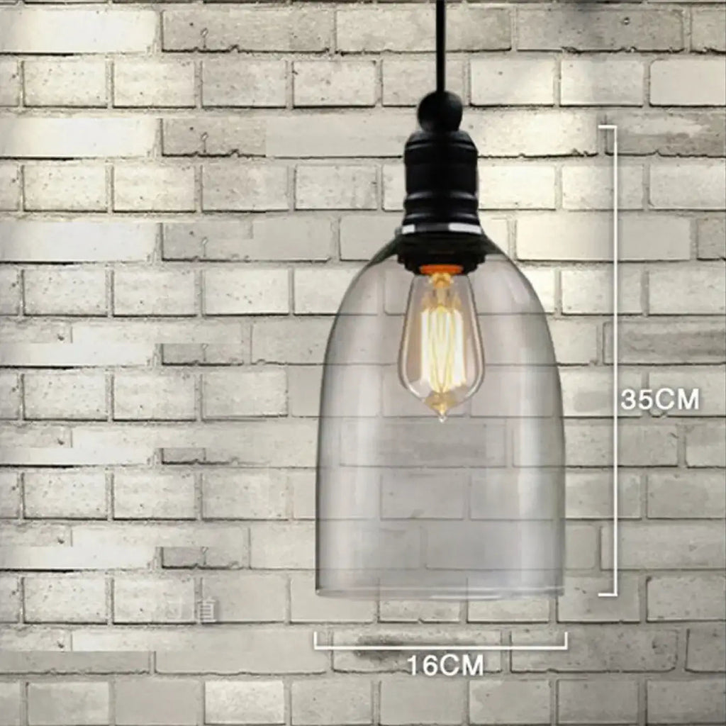 Suspension en verre transparent au style industriel