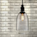 Suspension en verre transparent au style industriel
