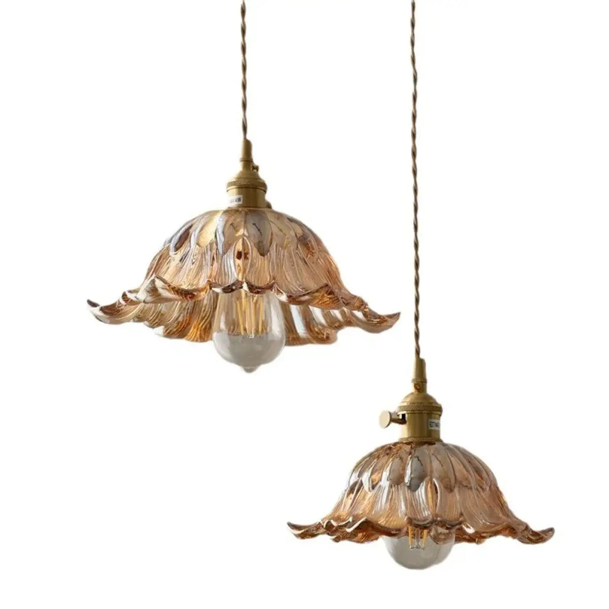 Suspension vintage en verre, transparent, ambré ou vert