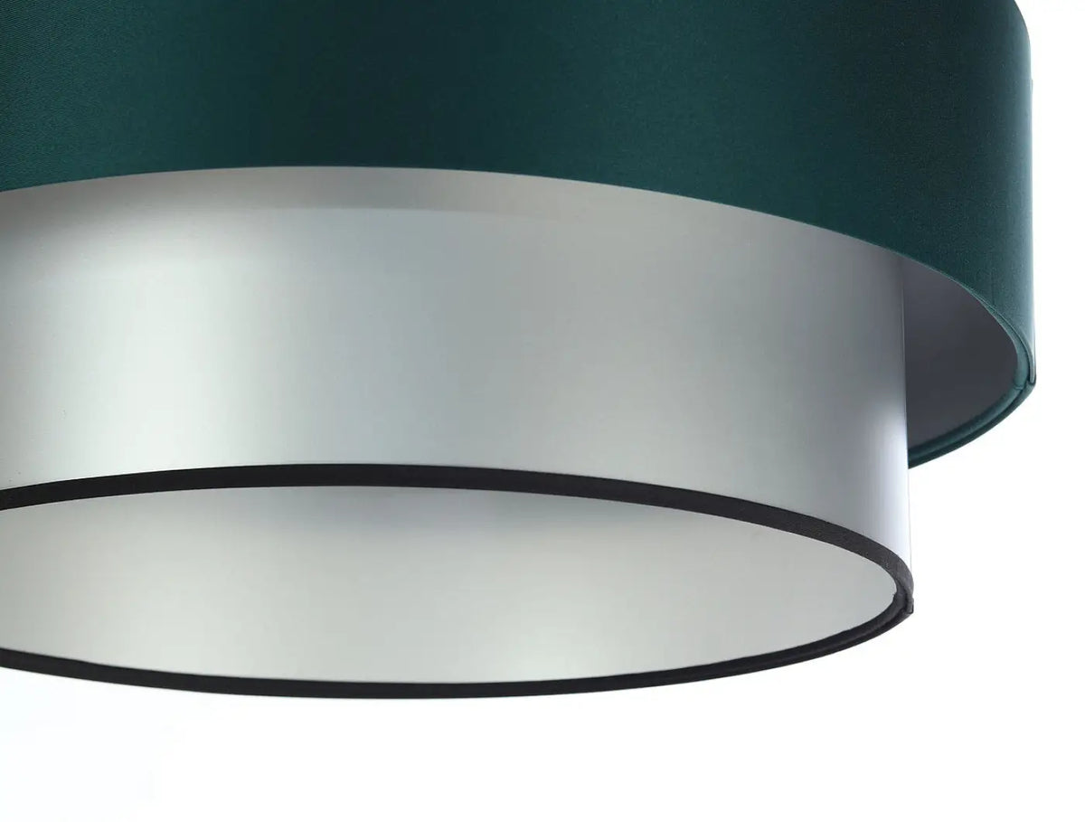 Suspension vert foncé à intérieur argenté, tailles S, M et L
