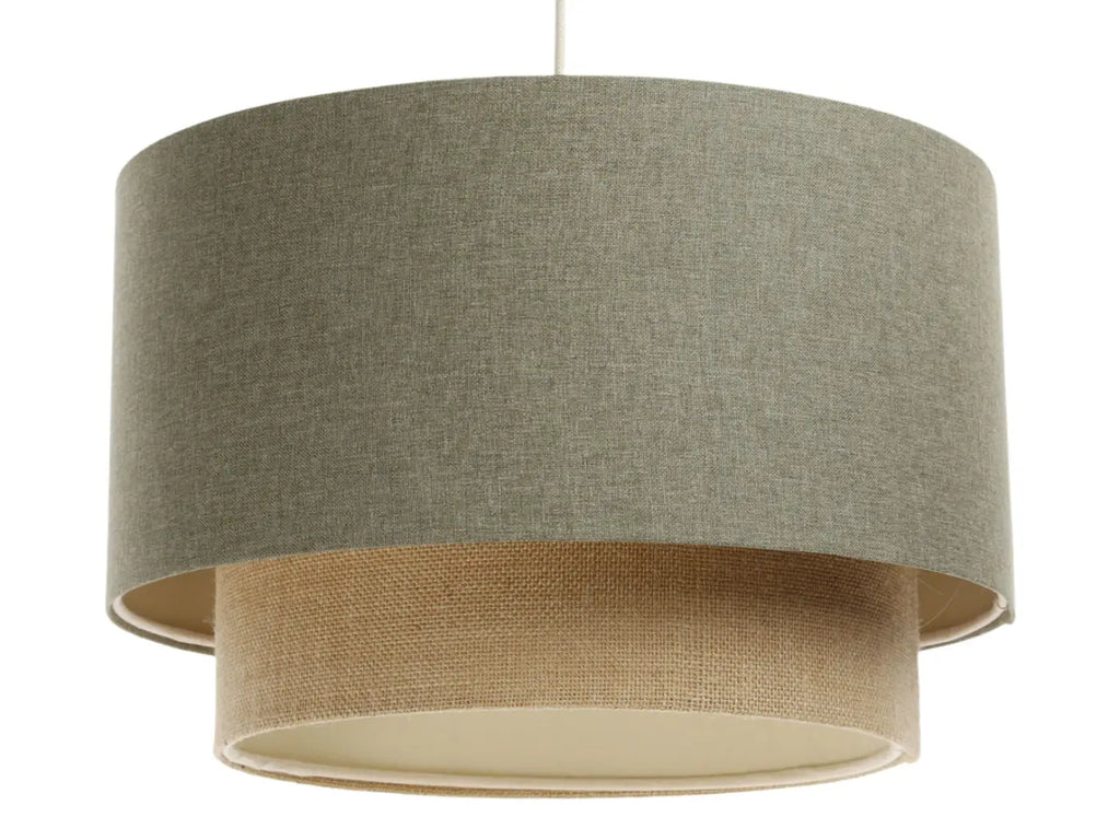 Suspension en tissu vert gris et beige, tailles S, M ou L