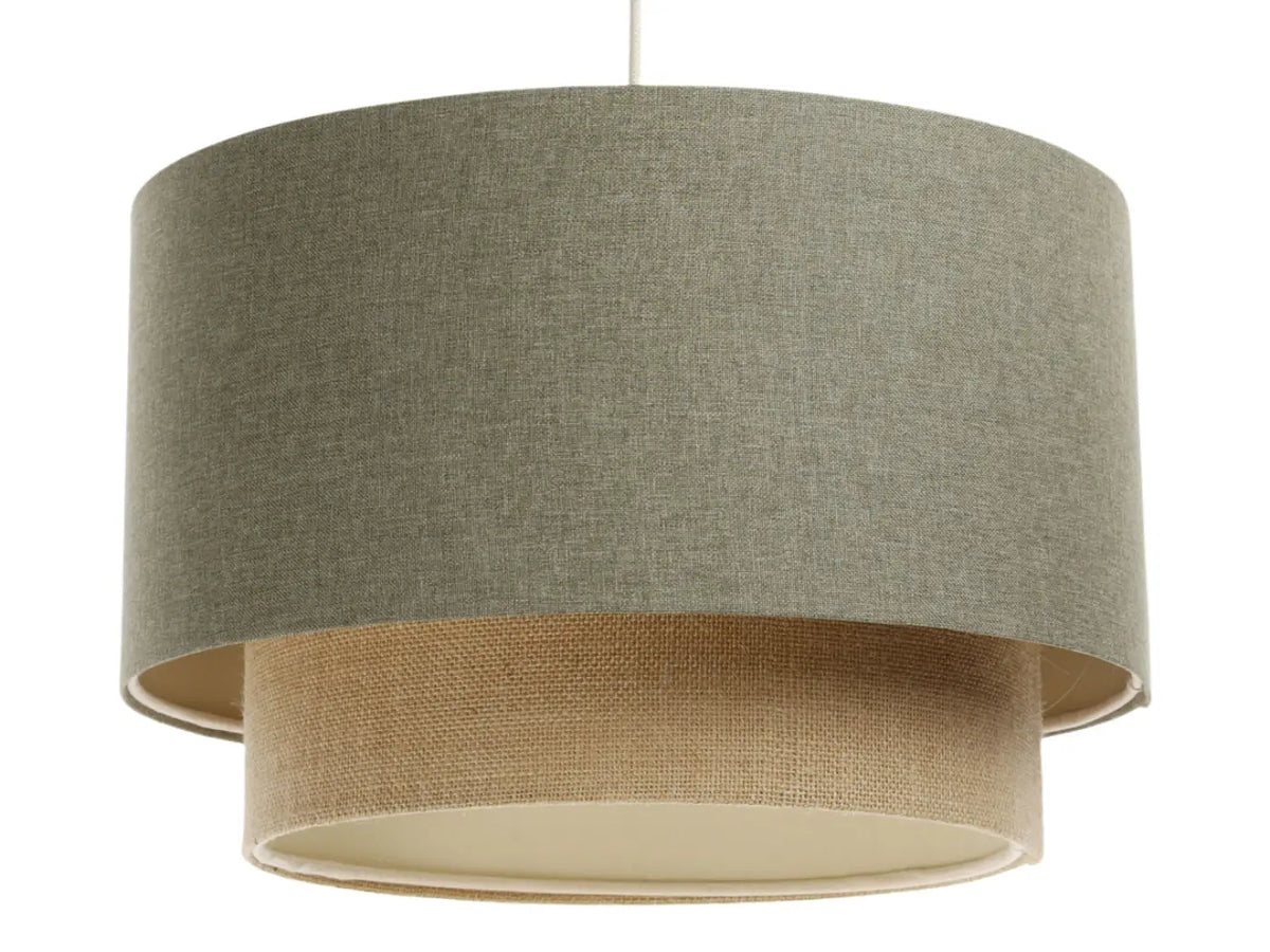 Suspension en tissu vert gris et beige, tailles S, M ou L