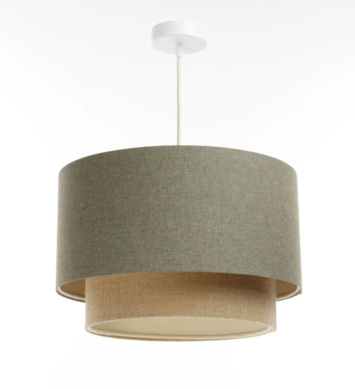 Suspension en tissu vert gris et beige, tailles S, M ou L