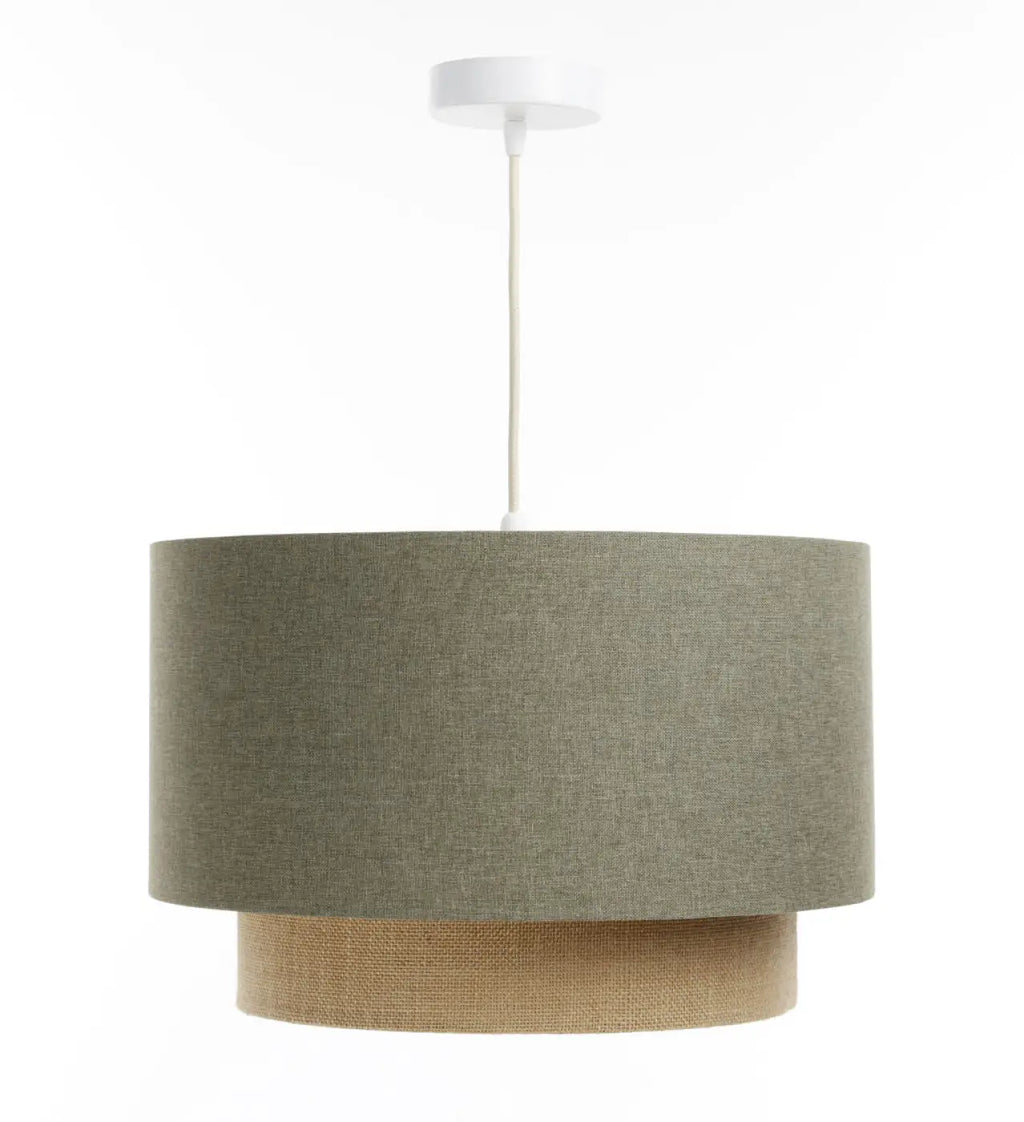 Suspension en tissu vert gris et beige, tailles S, M ou L
