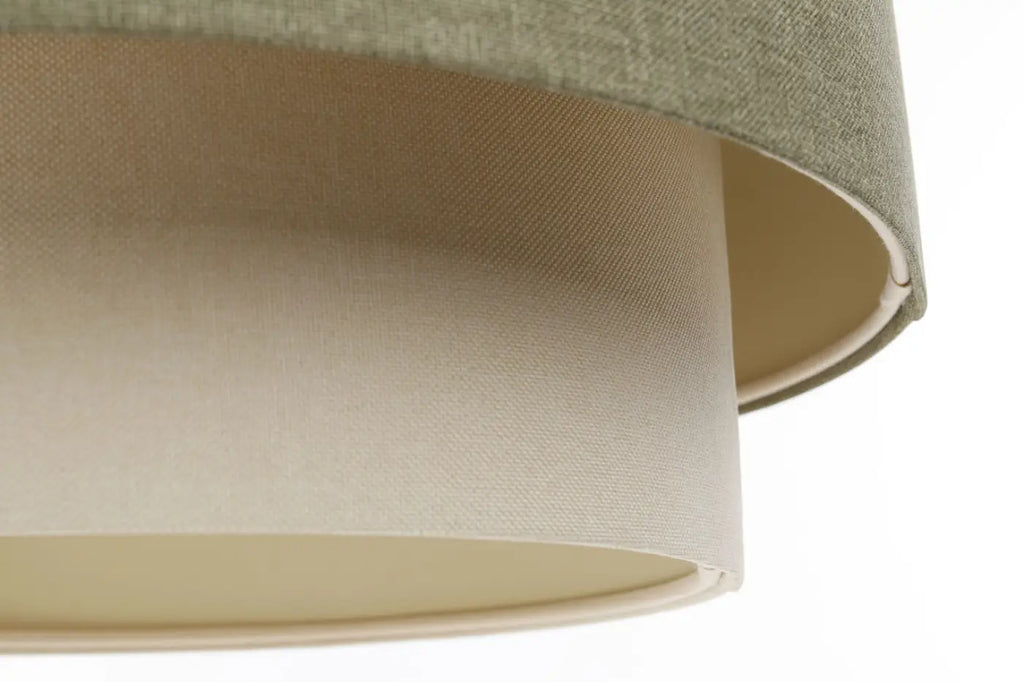 Suspension tissu vert gris et crème à double niveau, S, M, L