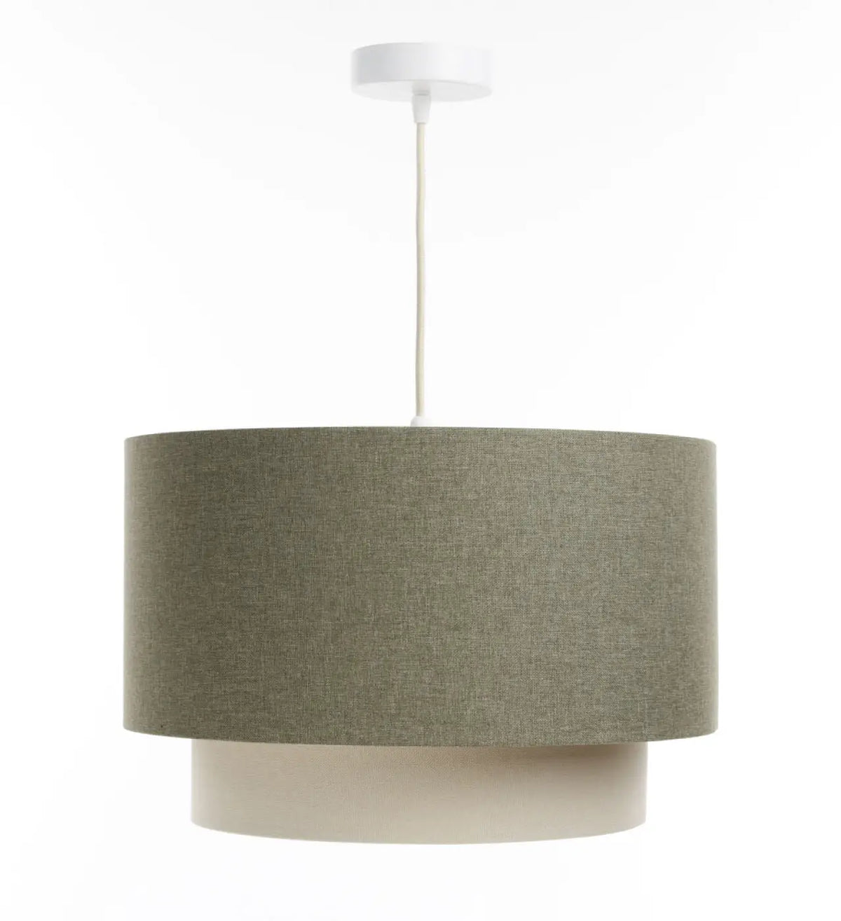Suspension tissu vert gris et crème à double niveau, S, M, L