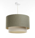 Suspension tissu vert gris et crème à double niveau, S, M, L