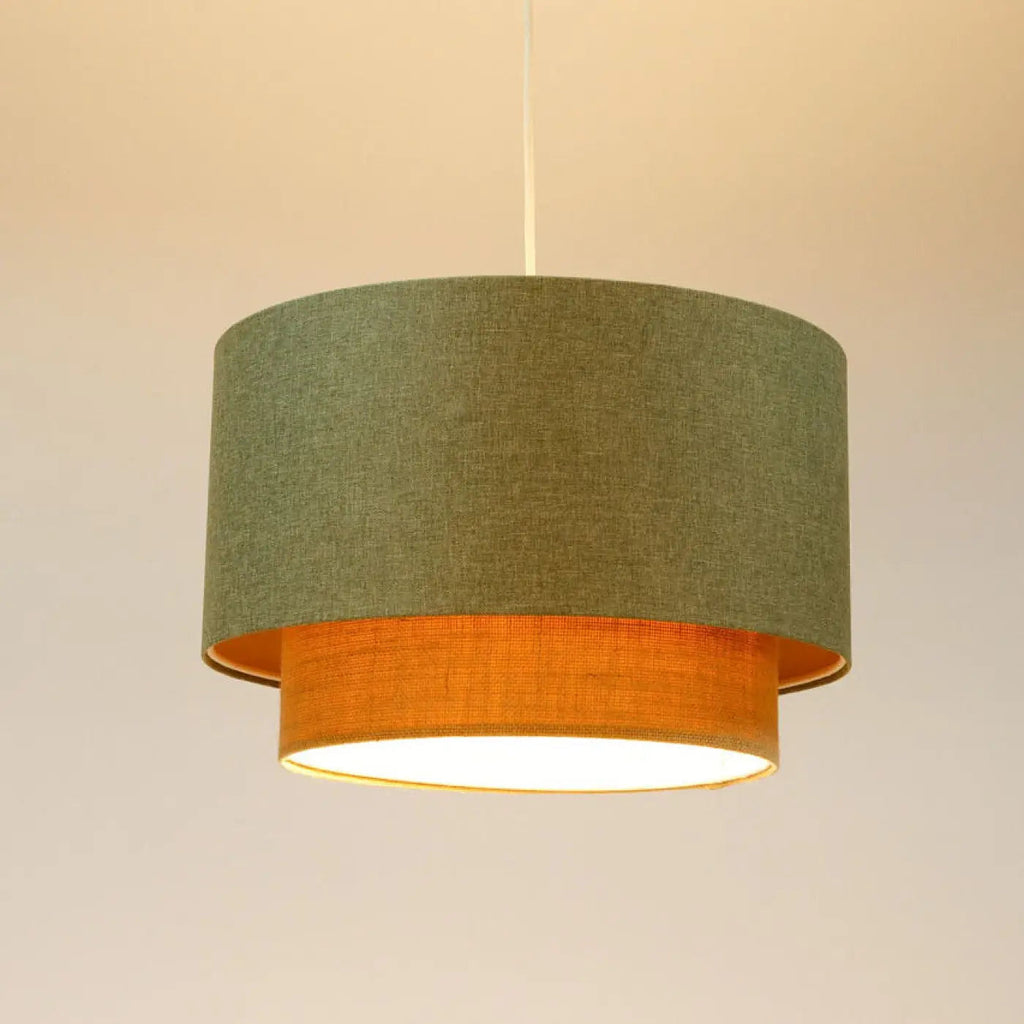Suspension en tissu vert gris et beige, tailles S, M ou L