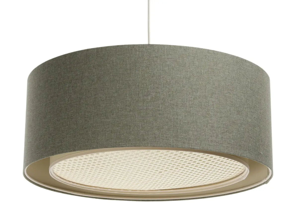 Suspension cylindrique en tissu vert gris, tailles S, M, L