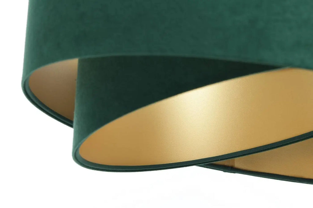 Suspension en tissu vert à abat-jour arrondi