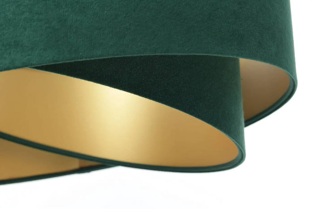 Suspension en tissu vert à abat-jour arrondi